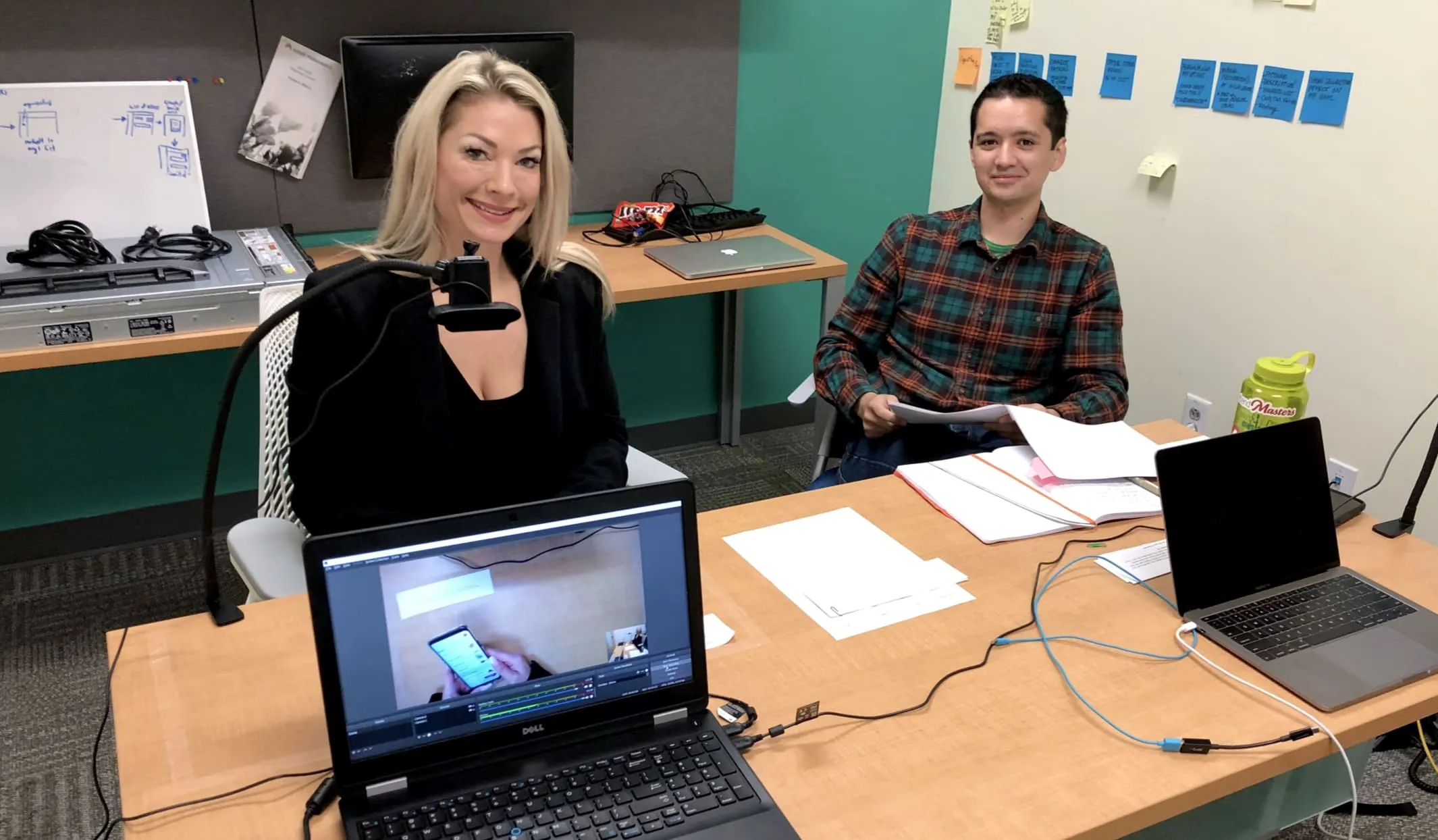 User participating in a usability test for the Patient App